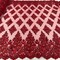 1 Yard Wine Beaded 3D Floral Lace Fabric Embroidered Polyester Net Mesh 51 Inch Width